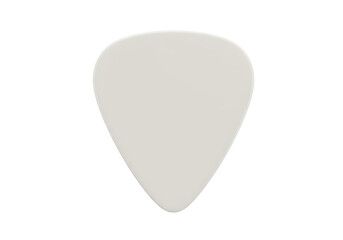 Isolated Beige Guitar Pick on White Background, Musical Accessory for String Instruments and Music Performance