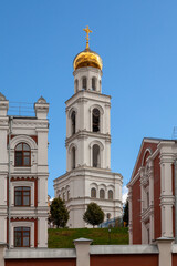 Bell tower of the Iversky Monastery in Samara, Russia