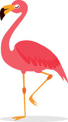 Flamingo, flamingo icon isolated on white background with shadow. Vector illustration, poster, web banner.