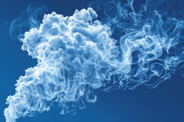 Ethereal blue smoke plume