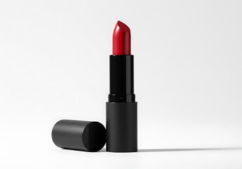 Fototapeta premium Mockup red lipstick isolated on white background commercial usage