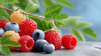 Luxury Berry Arrangement on Black Background with Minimalist Space for Web Text