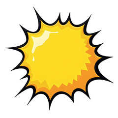 Yellow starburst explosion isolated on transparent background