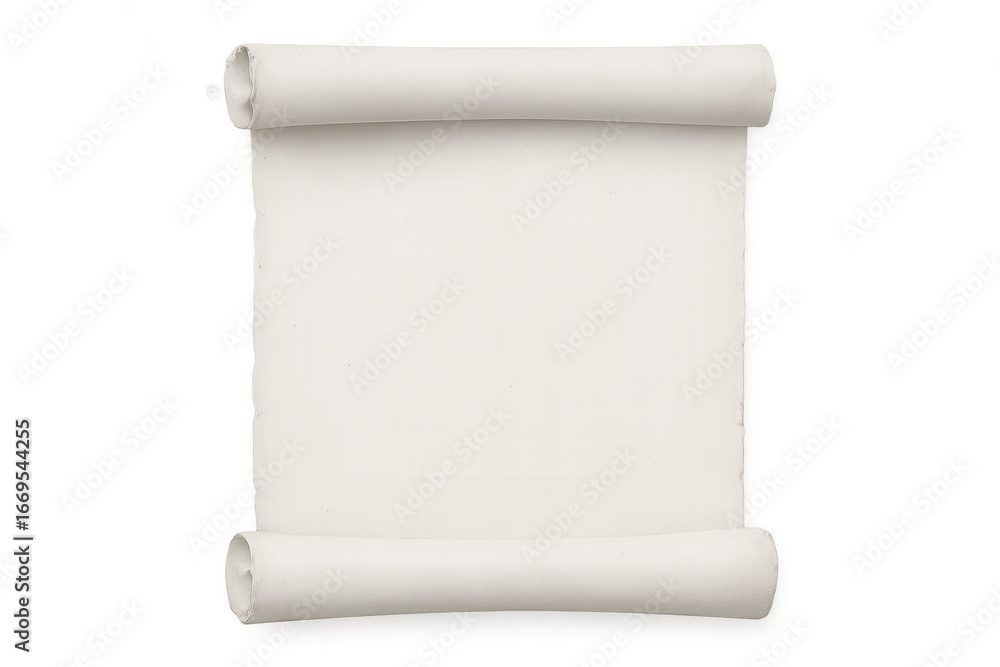 Poster rolled blank white paper scroll on transparent background offering ample copy space for customized t