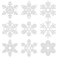 set of snowflakes