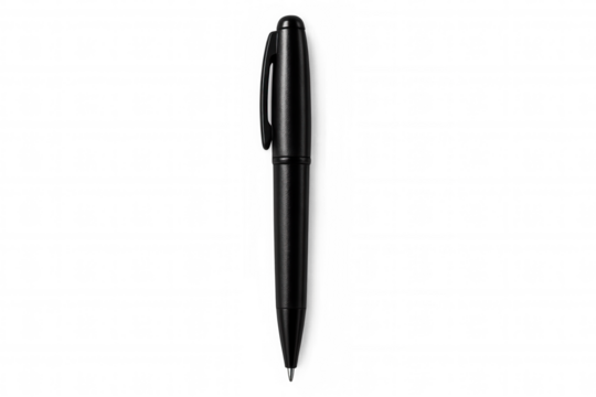 Classic black pen isolated on transparent background, ready for adding to designs or presentations related to writing, business, or education