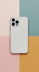 Modern Smartphone on Colorful Background, Minimalist Tech Still Life