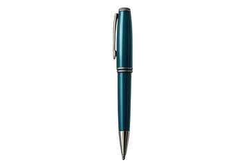 Fototapeta premium Classic blue pen isolated on transparent background, ready for signing contracts or taking notes