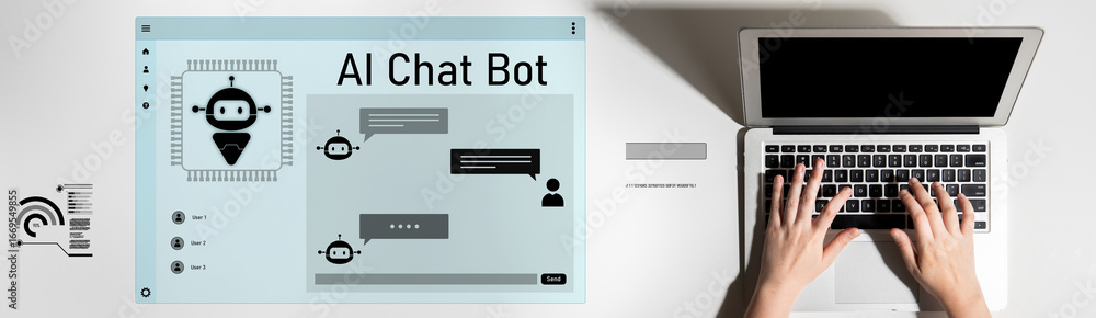 Poster ai chatbot interface facilitates communication, chatbot, and ai interaction for automated user suppo