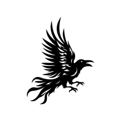 Raven Silhouette Vector Design
