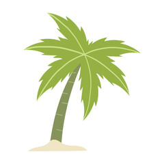 Illustration of Palm Tree on island