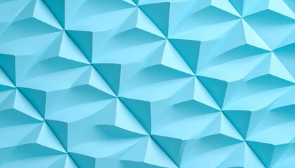 Abstract blue 3D geometric patterned wall.