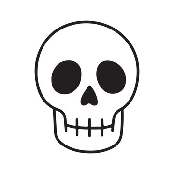A simple illustration of a skull outline for Halloween