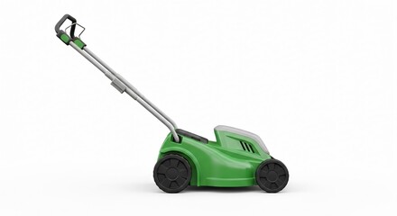 Modern green electric lawnmower for pristine gardens