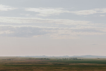 Afternoon view of Badlands National Park rock formations