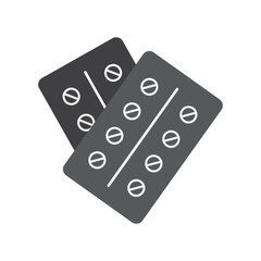 Pill blister pack icons. Thin linear graphic pictogram for website