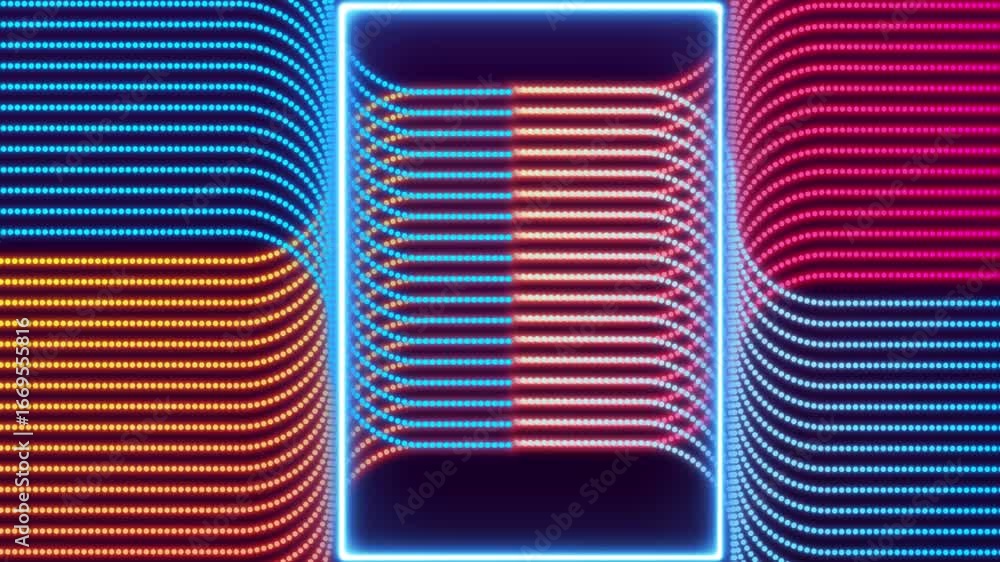 Poster neon line futuristic glow background with free space to add your video for a creative motion video e
