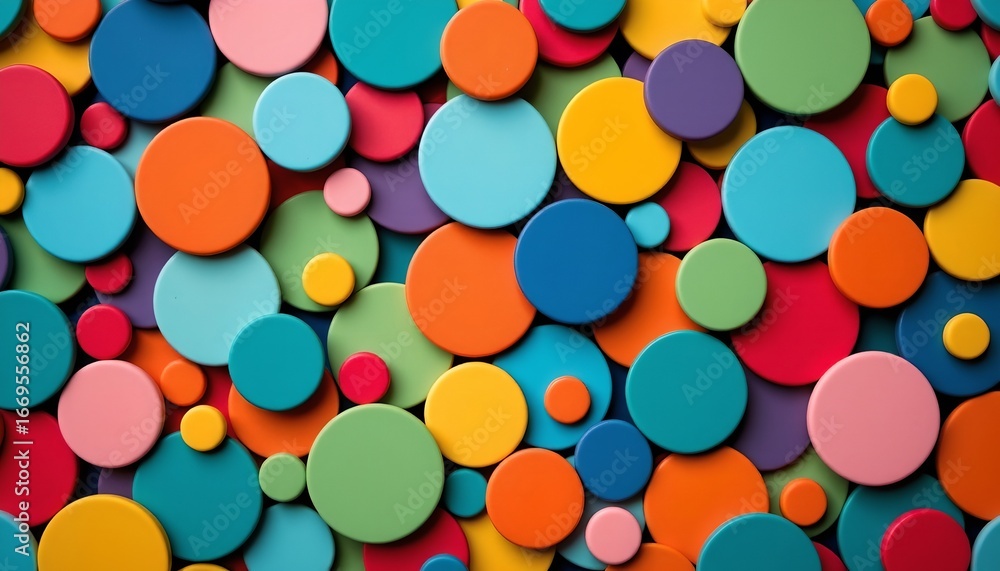 Poster colorful overlapping circles playful abstract design