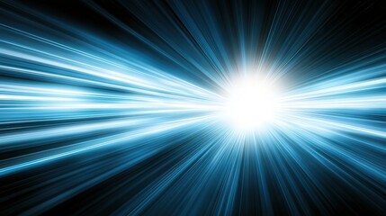 Obraz premium A dynamic visual of bright, radiating light beams creates a sense of speed and energy, ideal for technology, innovation, or science-related themes in marketing materials or digital media,