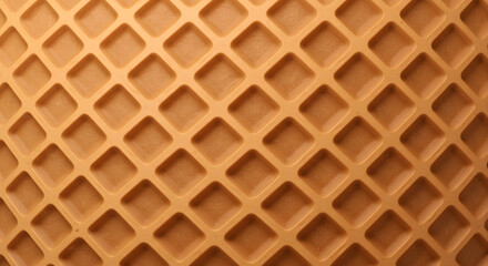 Naklejka premium Golden Waffle Cone Texture Background with Geometric Grid Pattern