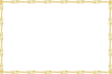 Unique Golden Frame, Photo Frame, Simple Border Frame with White Background, Amaizing Unique Frame