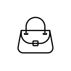 Simple line drawing of a classic women s handbag with handle