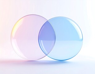 Two translucent circles overlapping, pastel colors