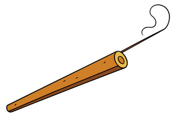 simplified incense stick with smoke trail