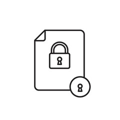 A secure document with a padlock and a key icon on a white background