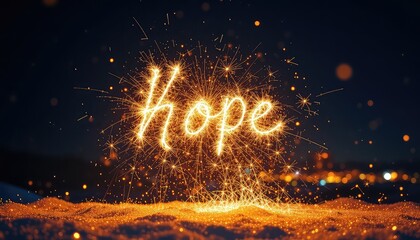 A Sparkling Expression Capturing the essence of expectation, optimism, and a bright future with radiant lights in the darkness