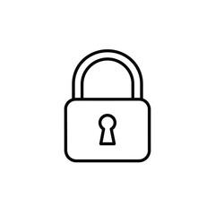A simple line drawing of a locked padlock on a white background