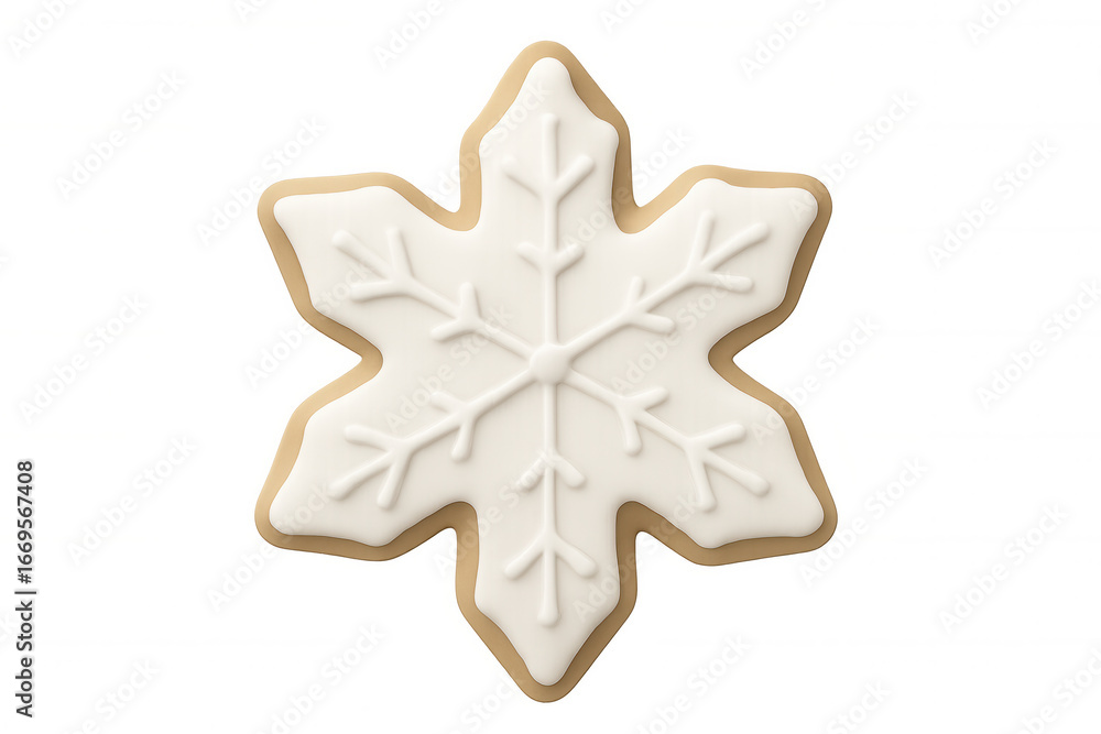 Poster 3d rendering of a delicious snowflake gingerbread cookie isolated on transparent background, perfect