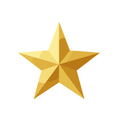 Obraz premium Golden Star Icon, Flat Vector Design
