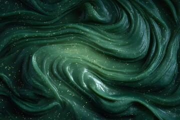 Swirling dark green texture with gold flecks abstract background image