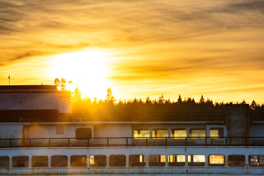 Edmonds to Kingston ferry on Puget Sound, WA USA