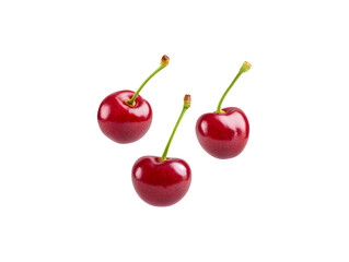 Fresh cherries floating in the air
