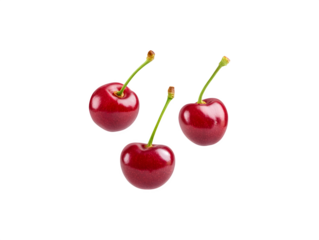 Fresh cherries floating in the air
