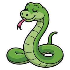 Cute snake icon charming adorable character vector illustration on white background