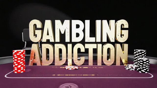 Gambling addiction in a casino.