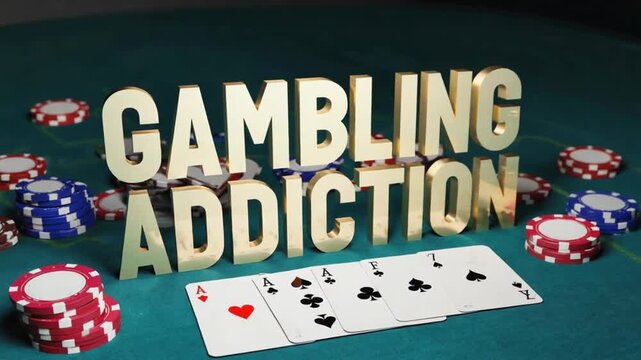 Gambling addiction in a casino.