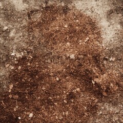 A close-up view of a textured surface, displaying a mix of various brown and beige materials.  The composition showcases granular particles in different shades.