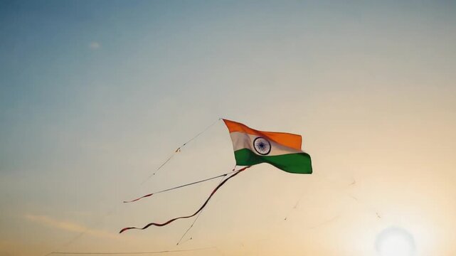 Kite with the Indian flag.