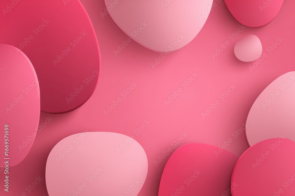 Poster abstract pink background with modern shapes showcasing smooth curves and varying tones, creating a v