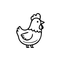 chicken ilustration black and white 