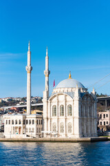 vertical photo, ortakey mosque in bosphorus strait in istanbul, T&uuml;rkiye