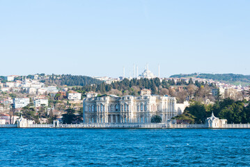 bosphorus strait in turkey, istanbul, view of camlica mosque, camlica hill