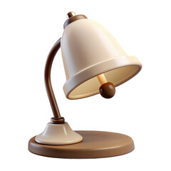 Vintage style desk lamp with bell shaped shade isolated on transparent background