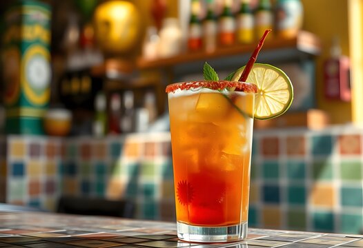 Refreshing michelada cocktail with lime garnish, perfect for summer celebrations and vibrant restaurant menus