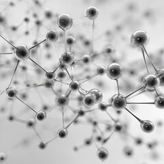 Abstract molecular structure, grayscale