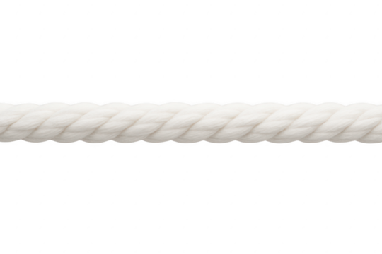 White rope is shown in a close up. 3d isolated illustration on transparent background
